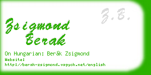 zsigmond berak business card